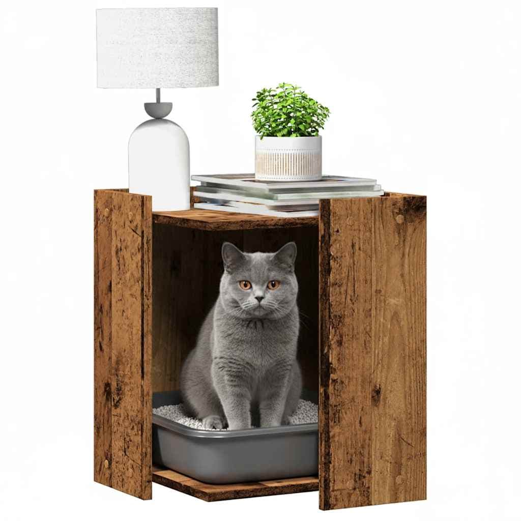 Recinto Lettiera Gatti Grigio Sonoma 60x40x40 cm in Truciolato — foto 3 di 9