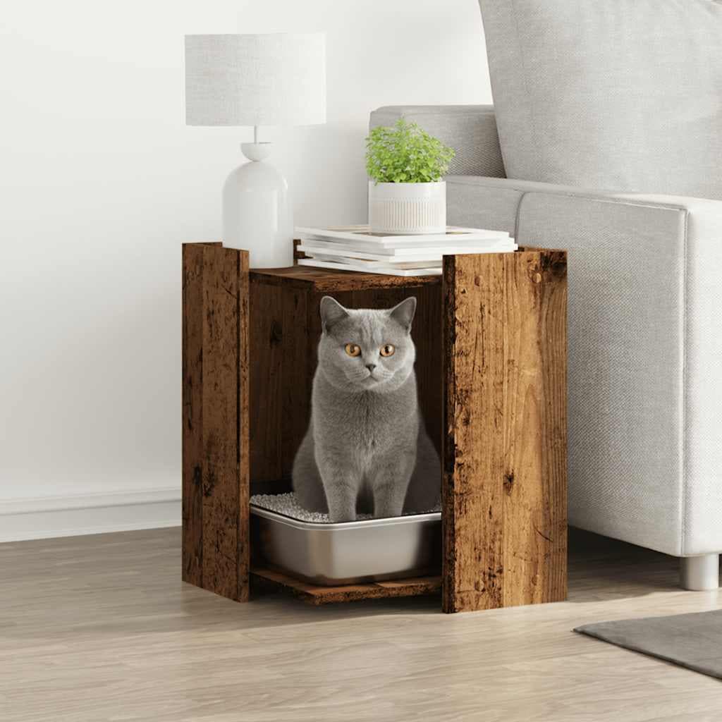 Recinto Lettiera Gatti Grigio Sonoma 60x40x40 cm in Truciolato — foto 1 di 9