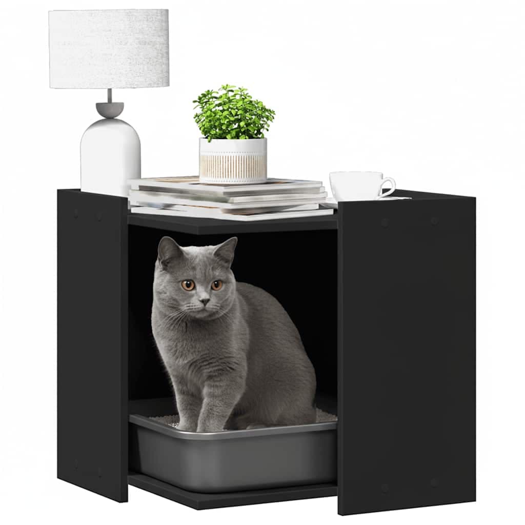 Rifugio per lettiera per gatti Nero 53 x 53 x 51 cm — miniatura 3 di 9