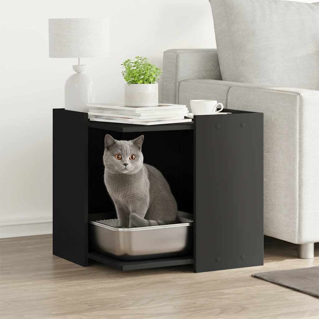 Rifugio per lettiera per gatti Nero 53 x 53 x 51 cm — miniatura 1 di 9
