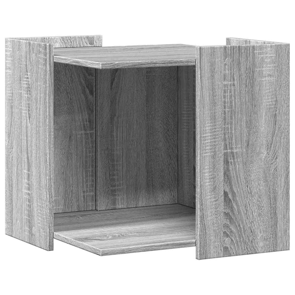 Rifugio per lettiera per gatti Sonoma grigio 53 x 53 x 51 cm — miniatura 2 di 9