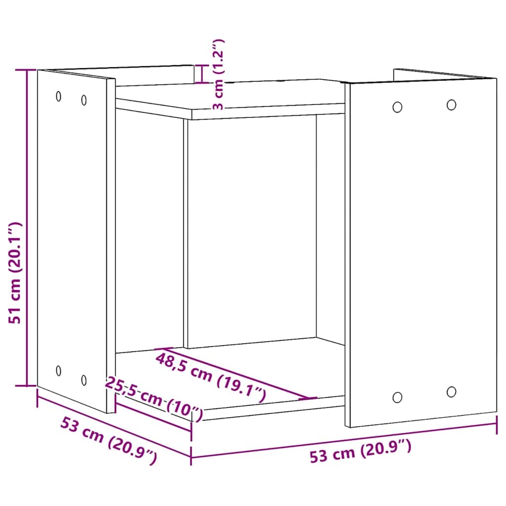 Recinto Lettiera Gatti Rovere Marrone 53x53x51 cm in Truciolato — foto 9 di 9
