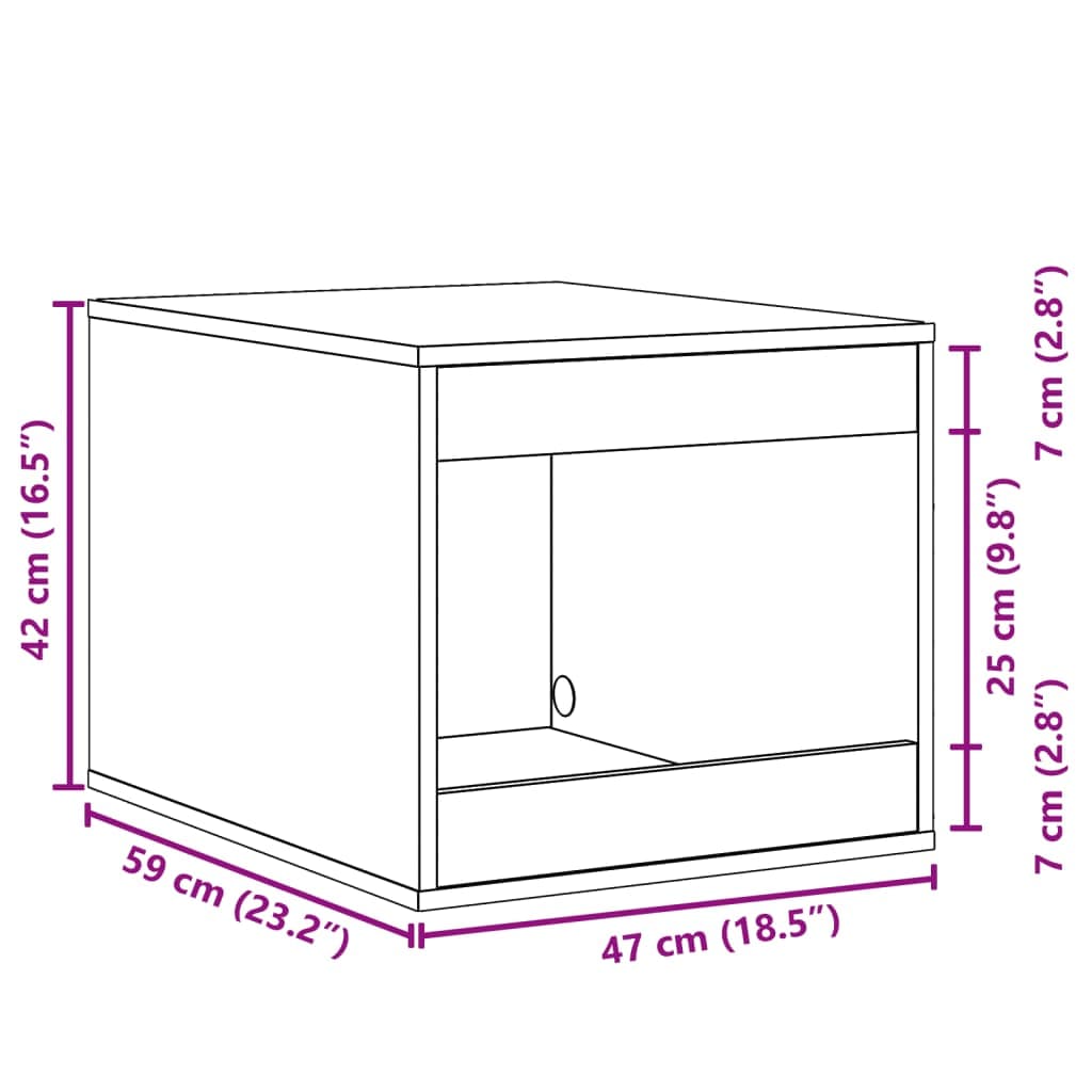 Recinto Lettiera Gatti Legno Vecchio 47x59x42 cm in Truciolato — miniatura 8 di 8