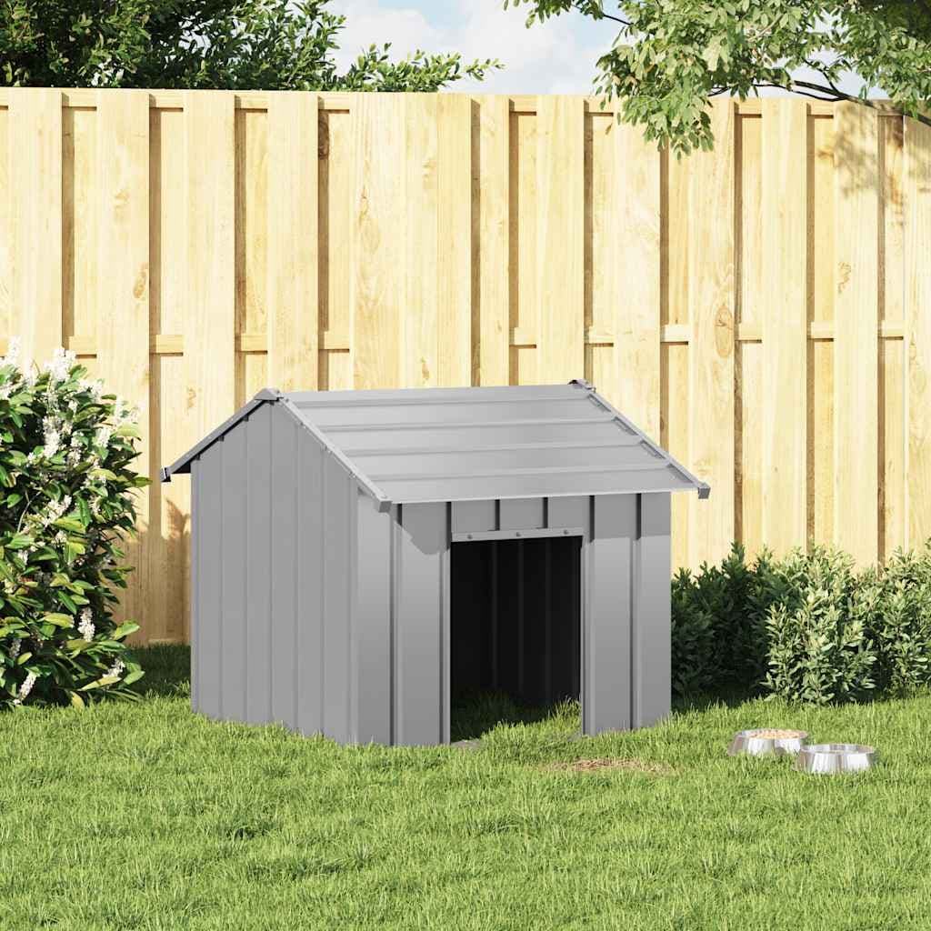 Casetta per Cani con Tetto 85x107x81 cm Acciaio Zincato — miniatura 1 di 6