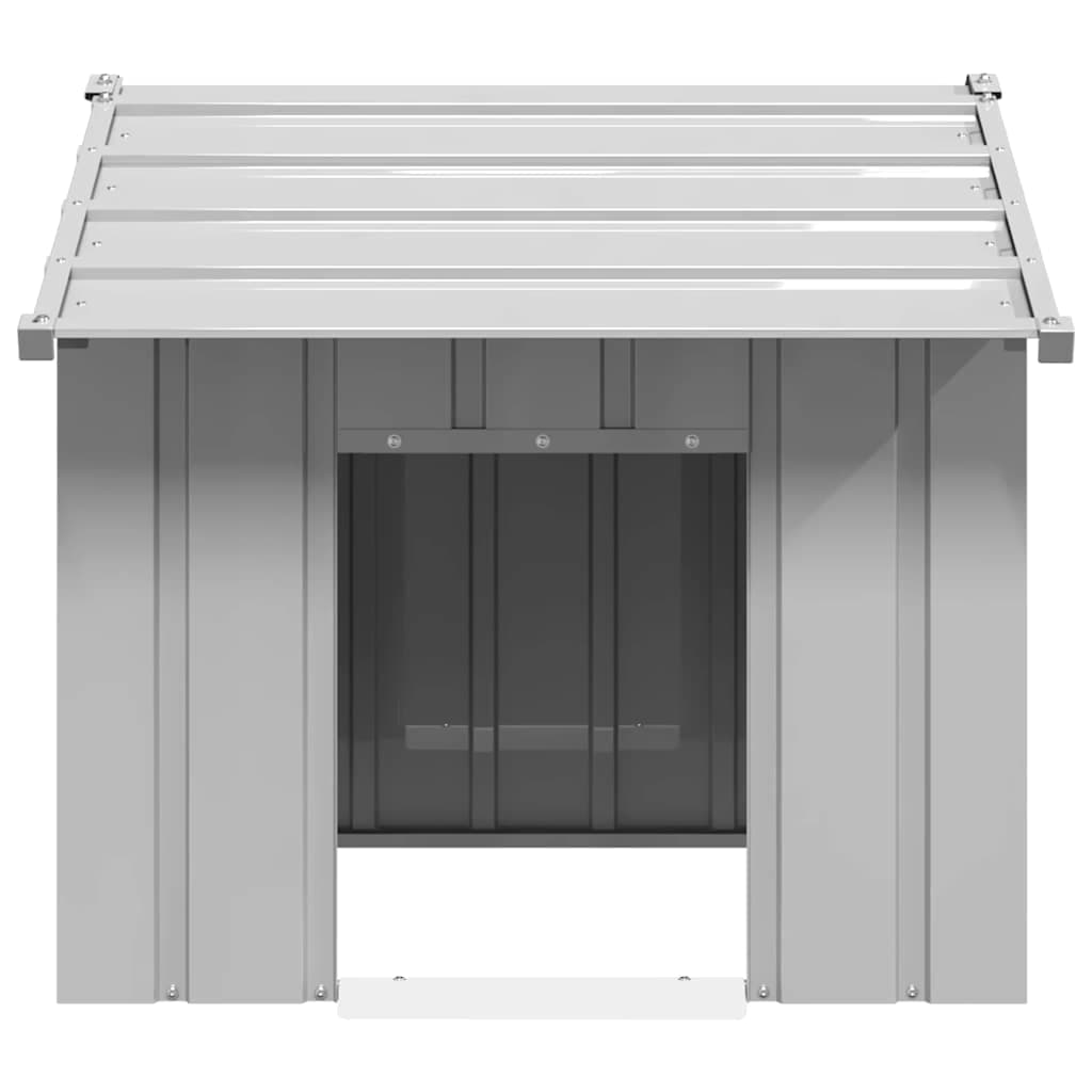 Casetta per Cani con Tetto 85x107x81 cm Acciaio Zincato — miniatura 2 di 6