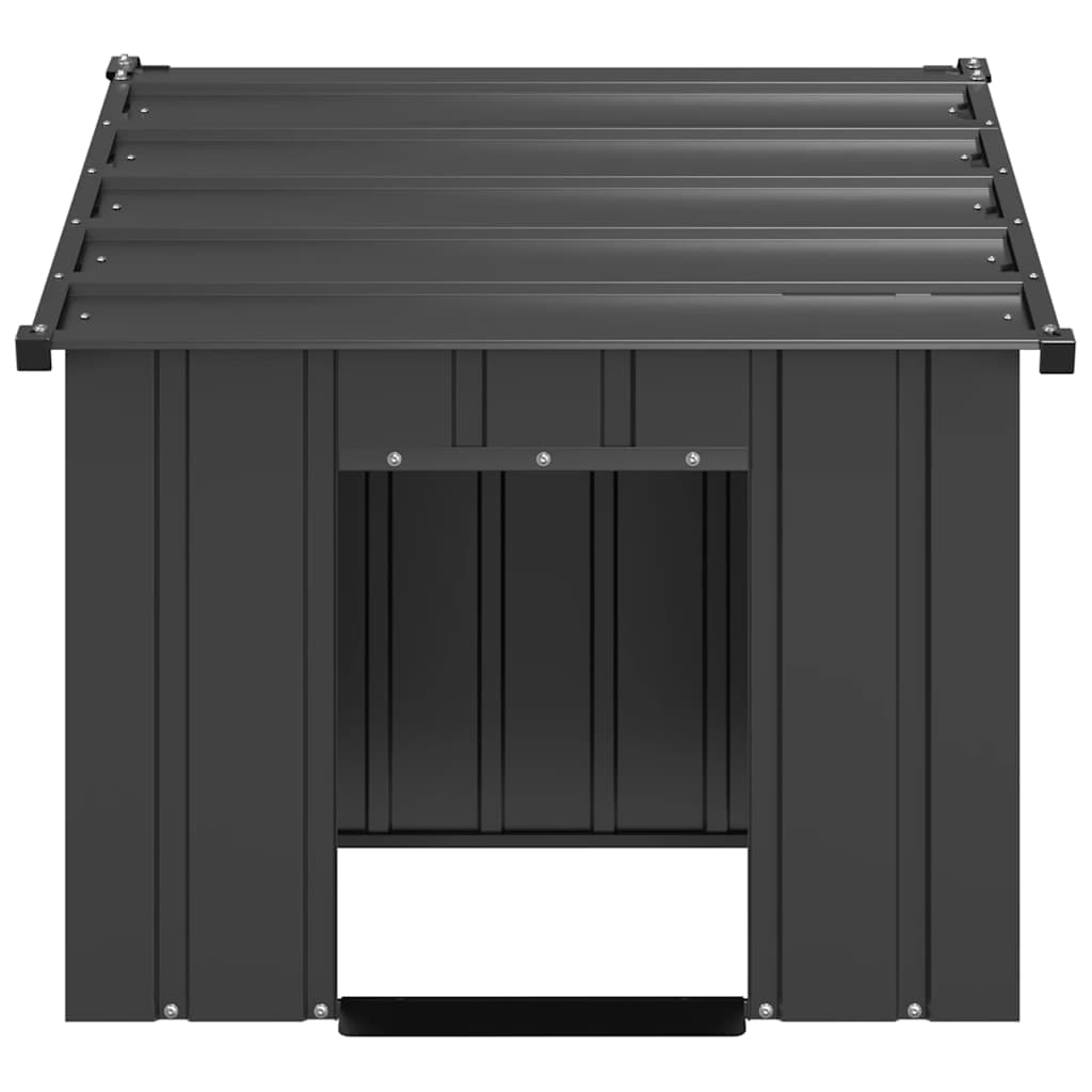 Casetta per Cani con Tetto 83x130x85 cm Acciaio Zincato — miniatura 2 di 6