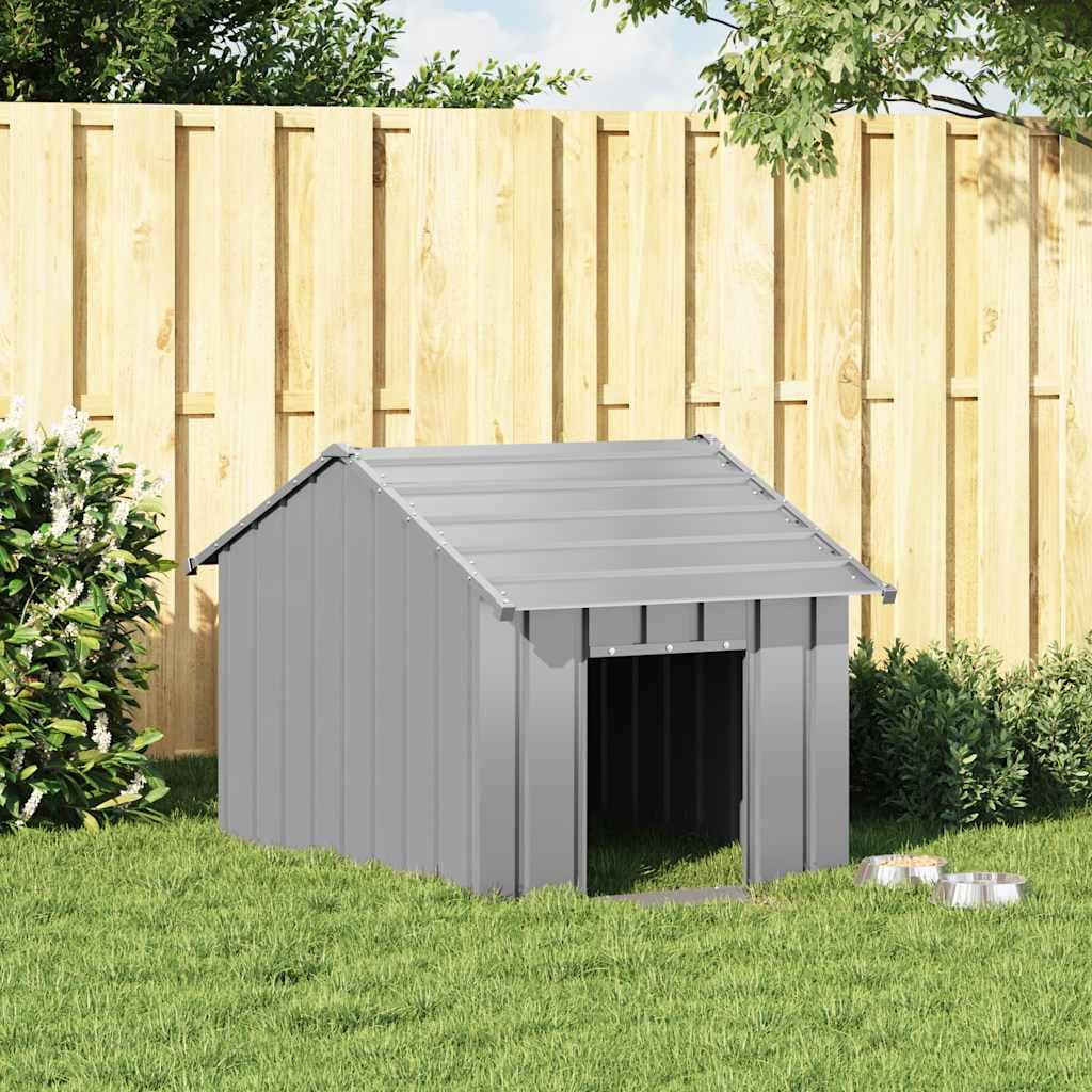 Casetta per Cani con Tetto 83x130x85 cm Acciaio Zincato — miniatura 1 di 6