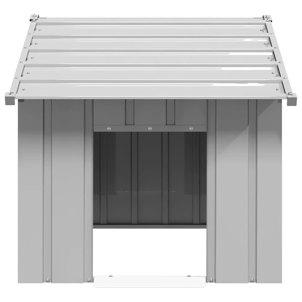 Casetta per Cani con Tetto 83x130x85 cm Acciaio Zincato — miniatura 2 di 6