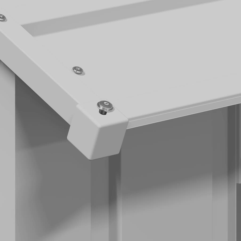 Casetta per Cani con Tetto 83x130x85 cm Acciaio Zincato — miniatura 4 di 6