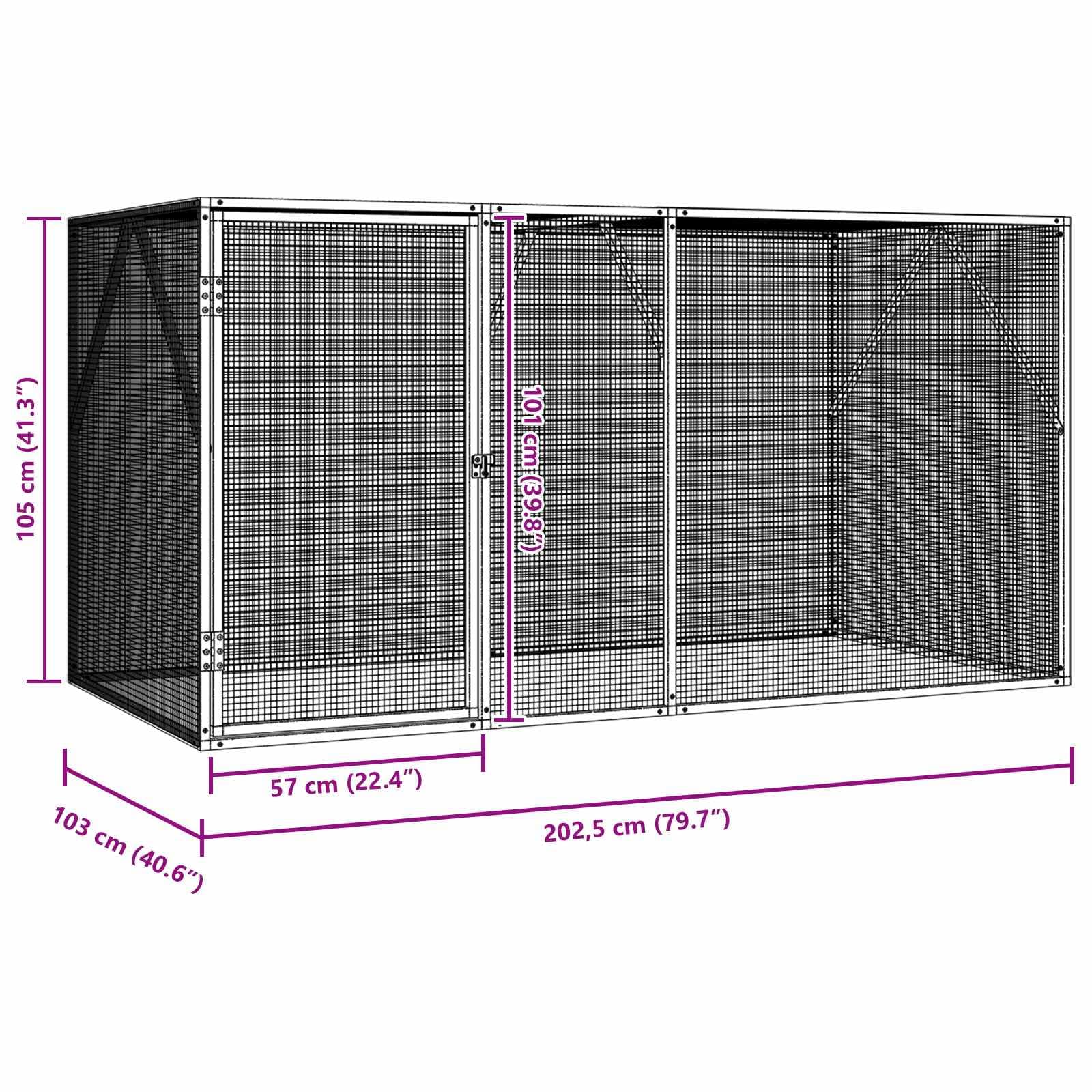 Gabbia per uccelli Argento 208 x 102 x 108 cm — miniatura 6 di 6