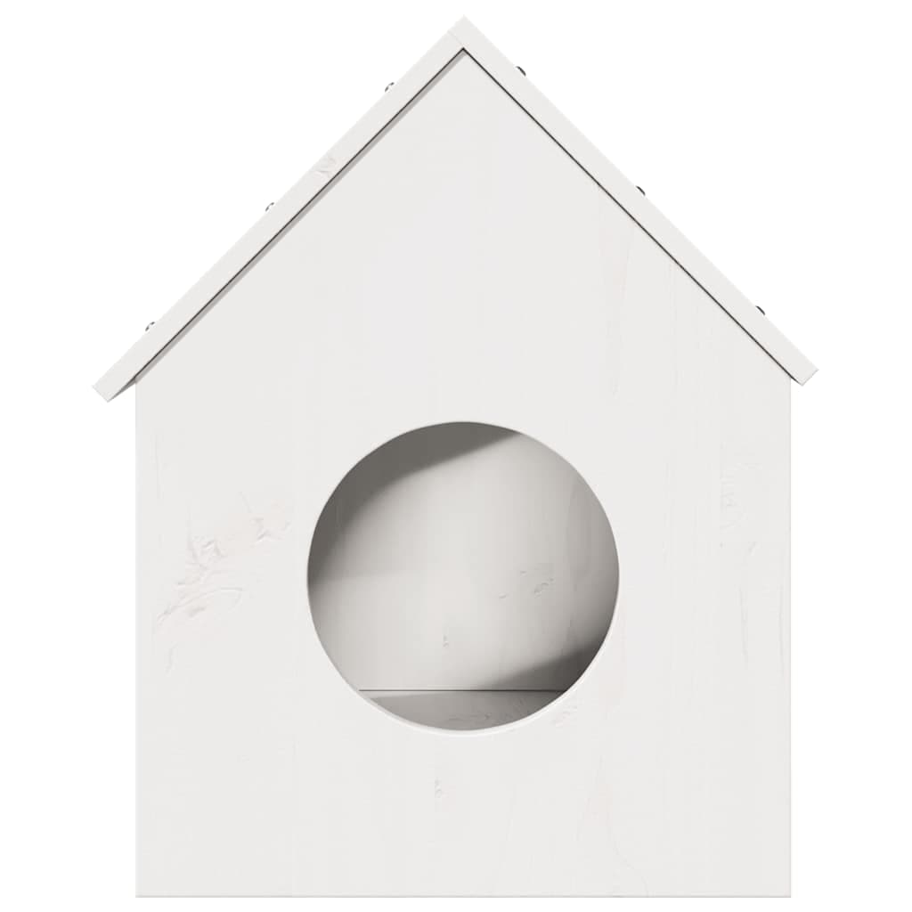 Cuccia per Gatti Bianca 41x50x50 cm in Legno Massello di Pino — foto 2 di 5