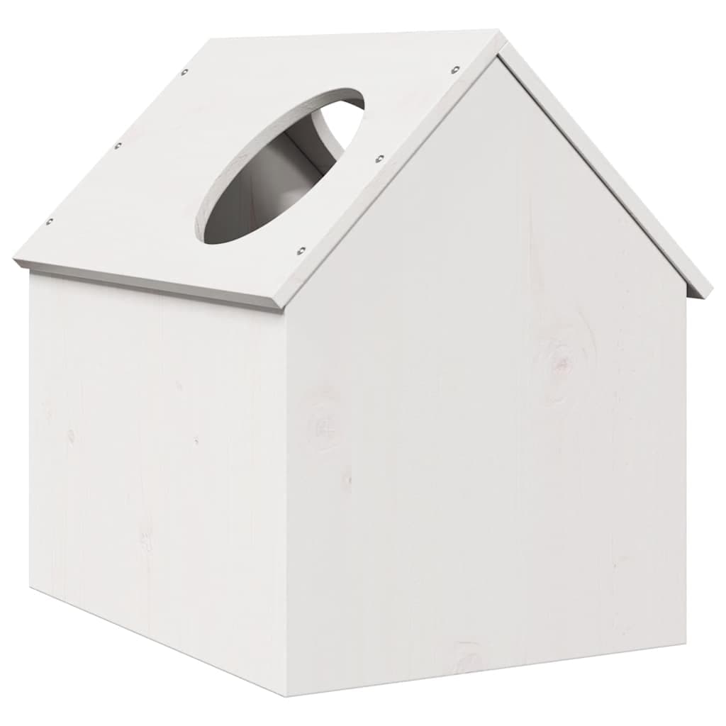 Cuccia per Gatti Bianca 41x50x50 cm in Legno Massello di Pino — foto 3 di 5