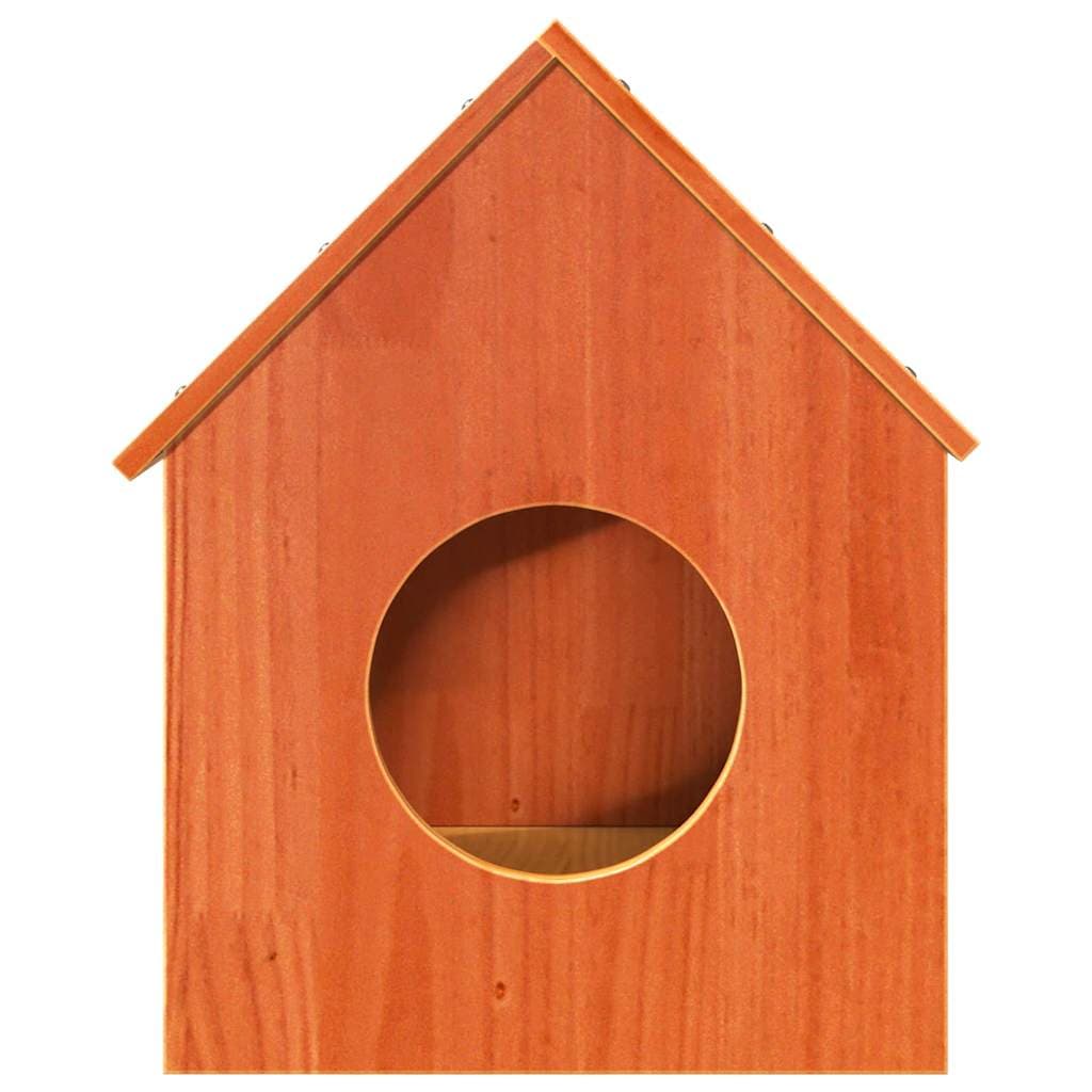 Cuccia per Gatti Marrone Cera 41x50x50cm Legno Massello di Pino — miniatura 2 di 5