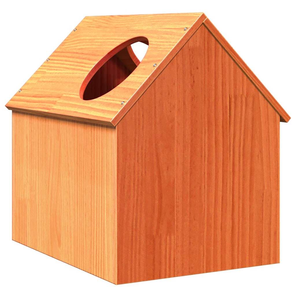 Cuccia per Gatti Marrone Cera 41x50x50cm Legno Massello di Pino — miniatura 3 di 5