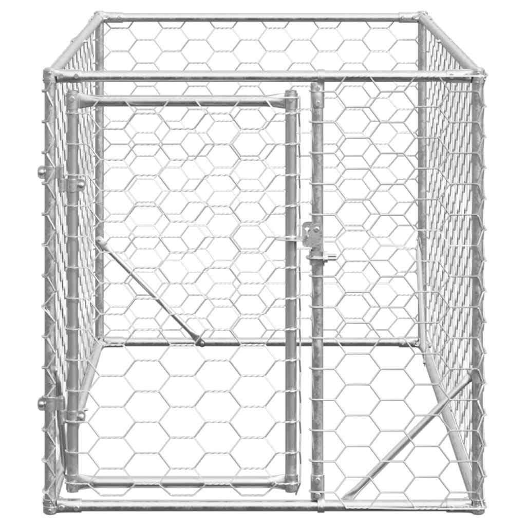 Cuccia per cani da esterno con porta 2x1x1 m in acciaio zincato — miniatura 2 di 6
