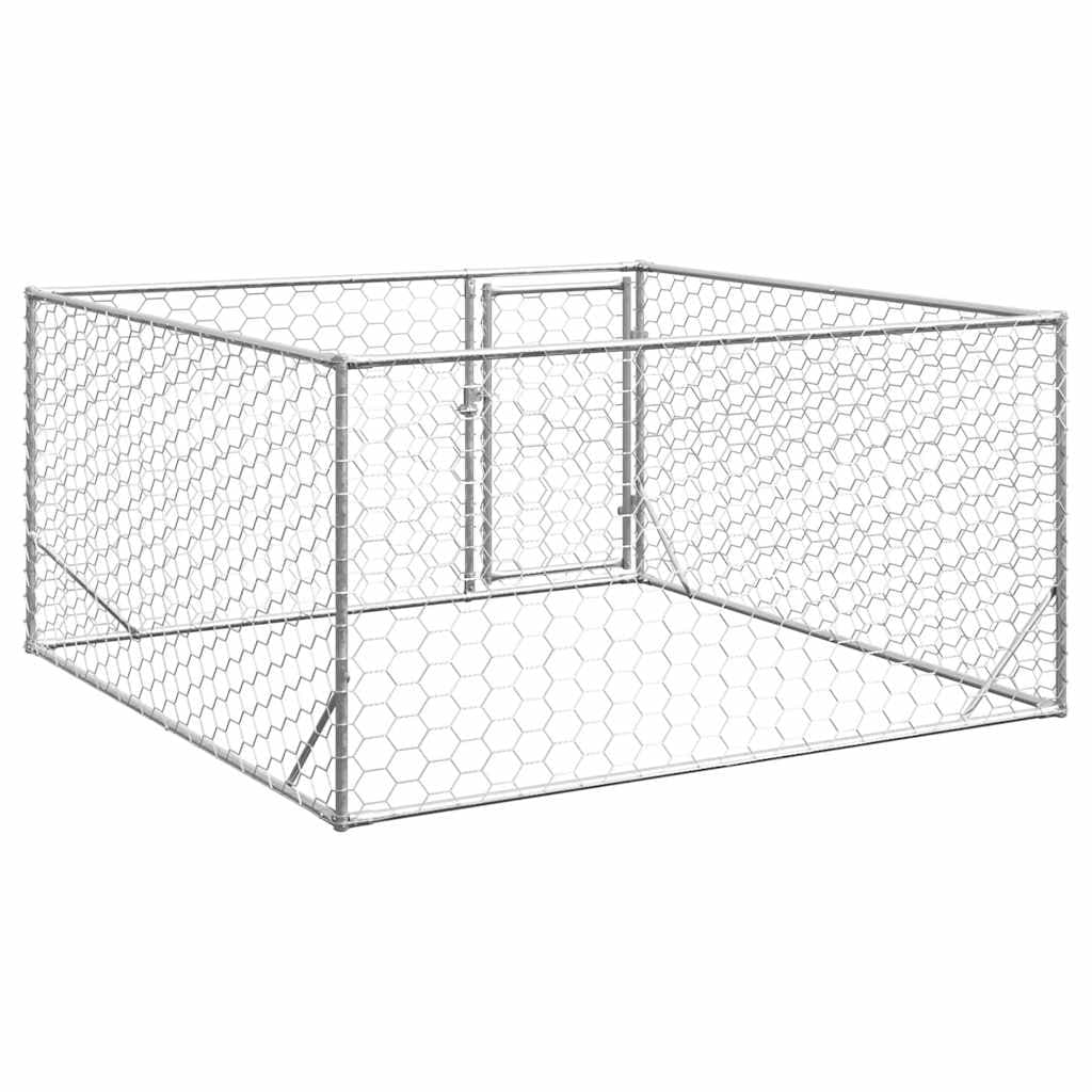 Cuccia per cani da esterno con porta 2x2x1 m in acciaio zincato — miniatura 3 di 6