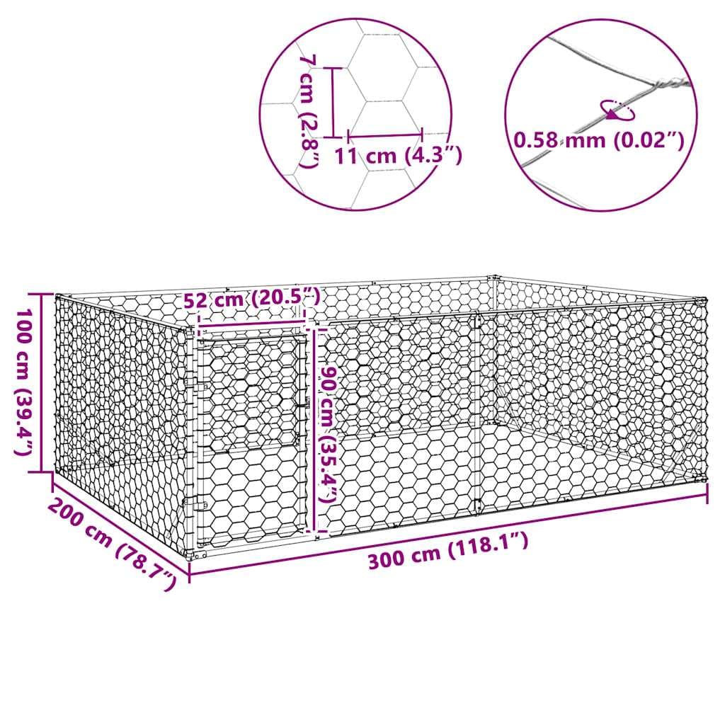 Cuccia per cani da esterno con porta 3x2x1 m in acciaio zincato — miniatura 6 di 6