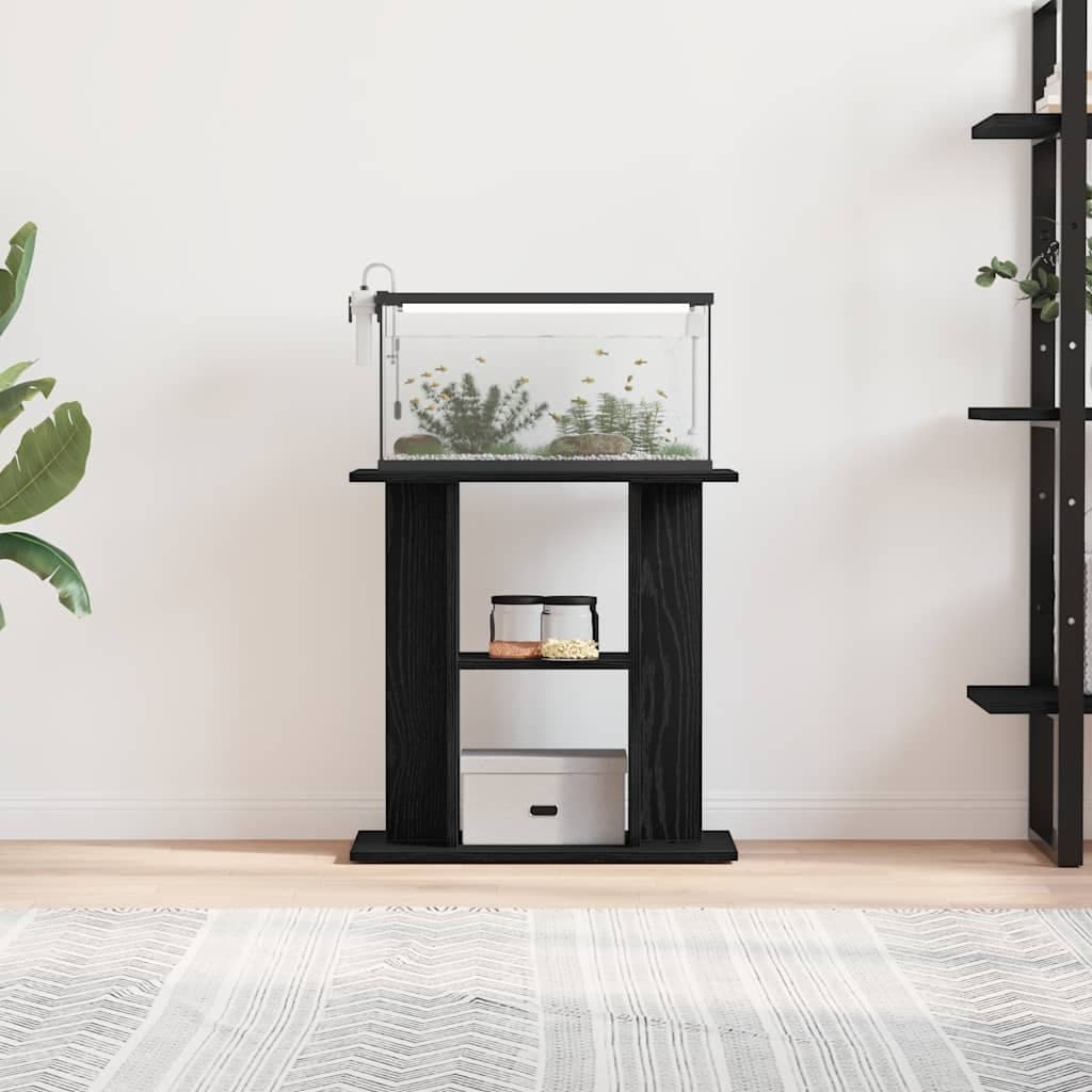 Supporto per acquario in rovere nero 60x30x60 cm — miniatura 3 di 10