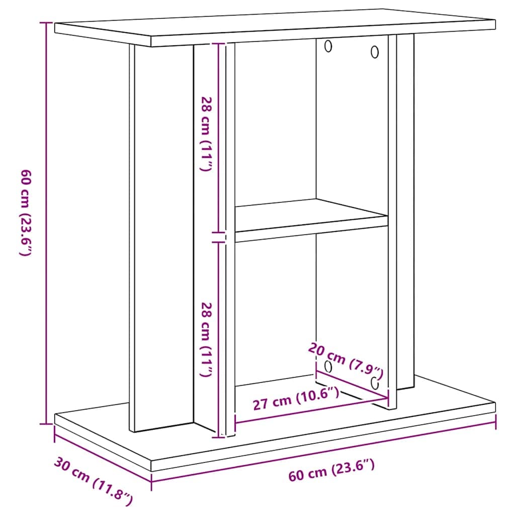 Supporto per acquario in rovere nero 60x30x60 cm — miniatura 9 di 10