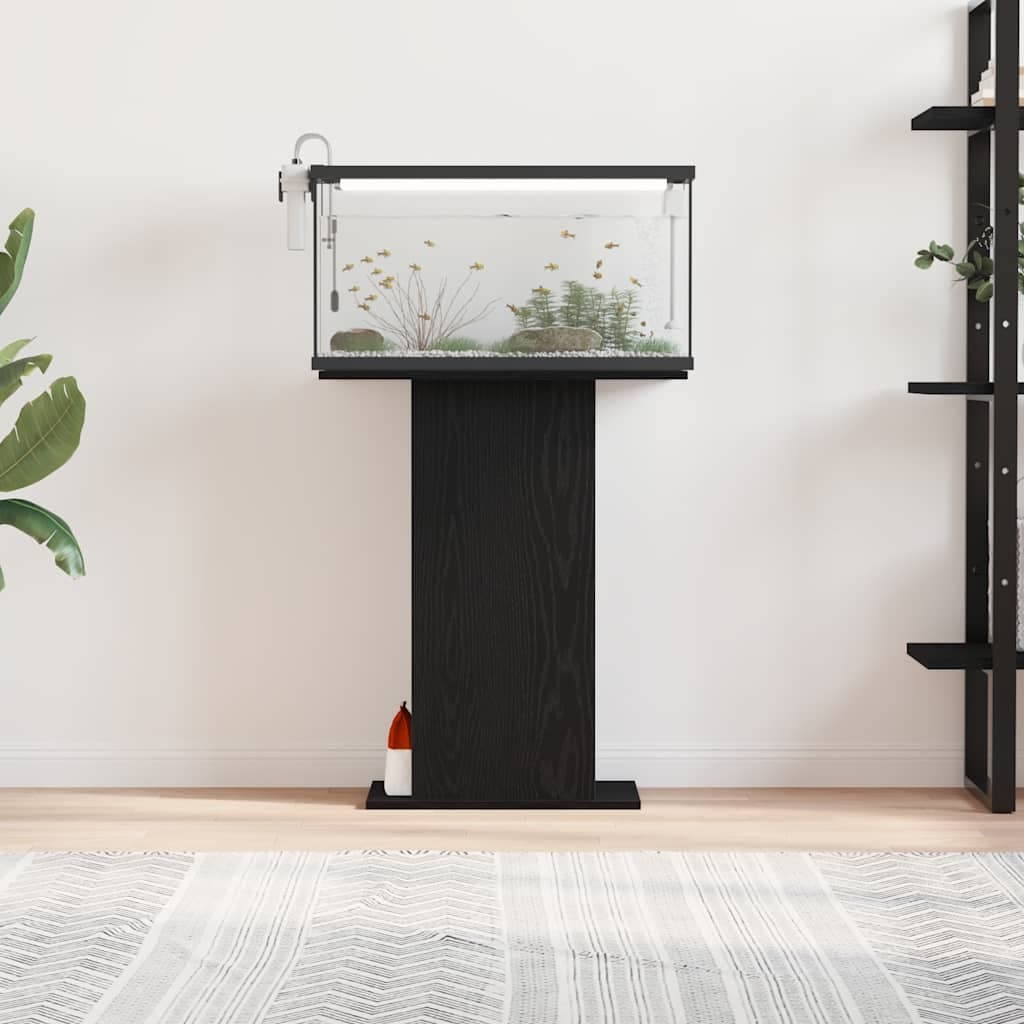 Supporto per Acquario 60,5x36x72,5cm Multistrato Rovere Nero — miniatura 3 di 10