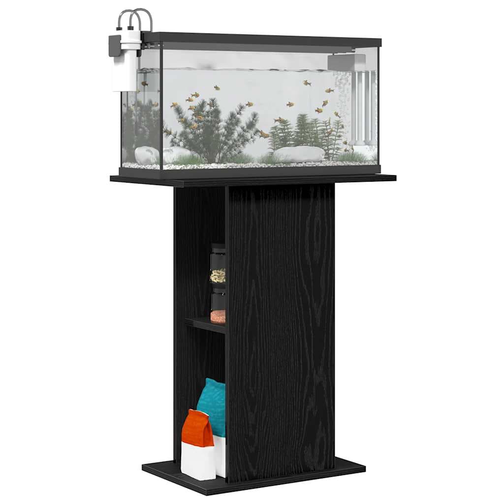Supporto per Acquario 60,5x36x72,5cm Multistrato Rovere Nero — miniatura 7 di 10