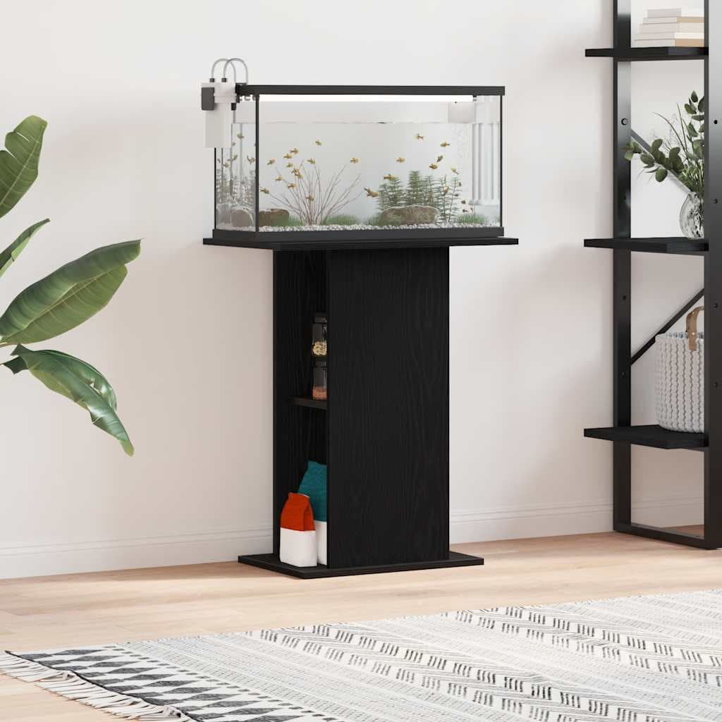 Supporto per Acquario 60,5x36x72,5cm Multistrato Rovere Nero — miniatura 1 di 10