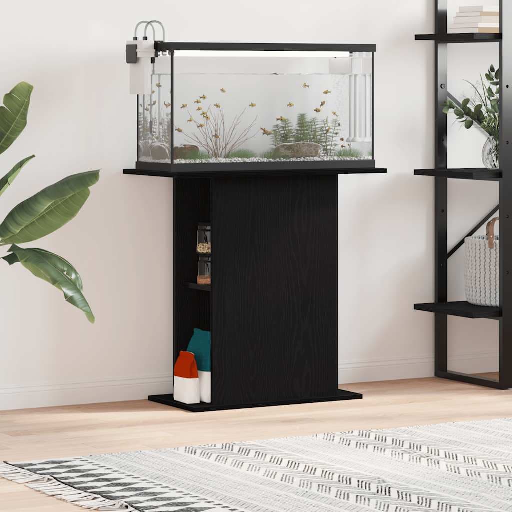 Supporto per acquario in rovere nero 75x36x72,5 cm — miniatura 1 di 10