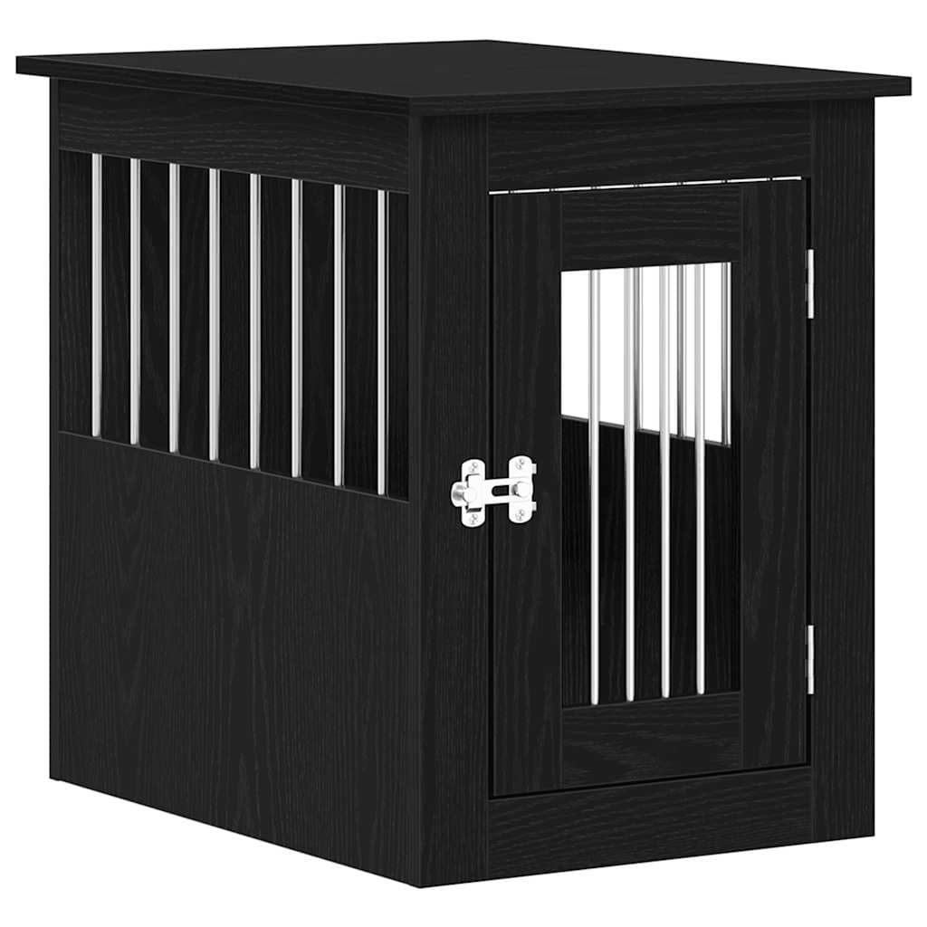Trasportino per Cani Rovere Nero 45x62x59 cm in Legno Aggregato — miniatura 2 di 12