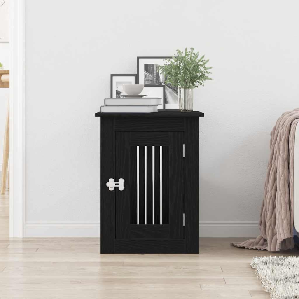 Trasportino per Cani Rovere Nero 45x62x59 cm in Legno Aggregato — miniatura 3 di 12