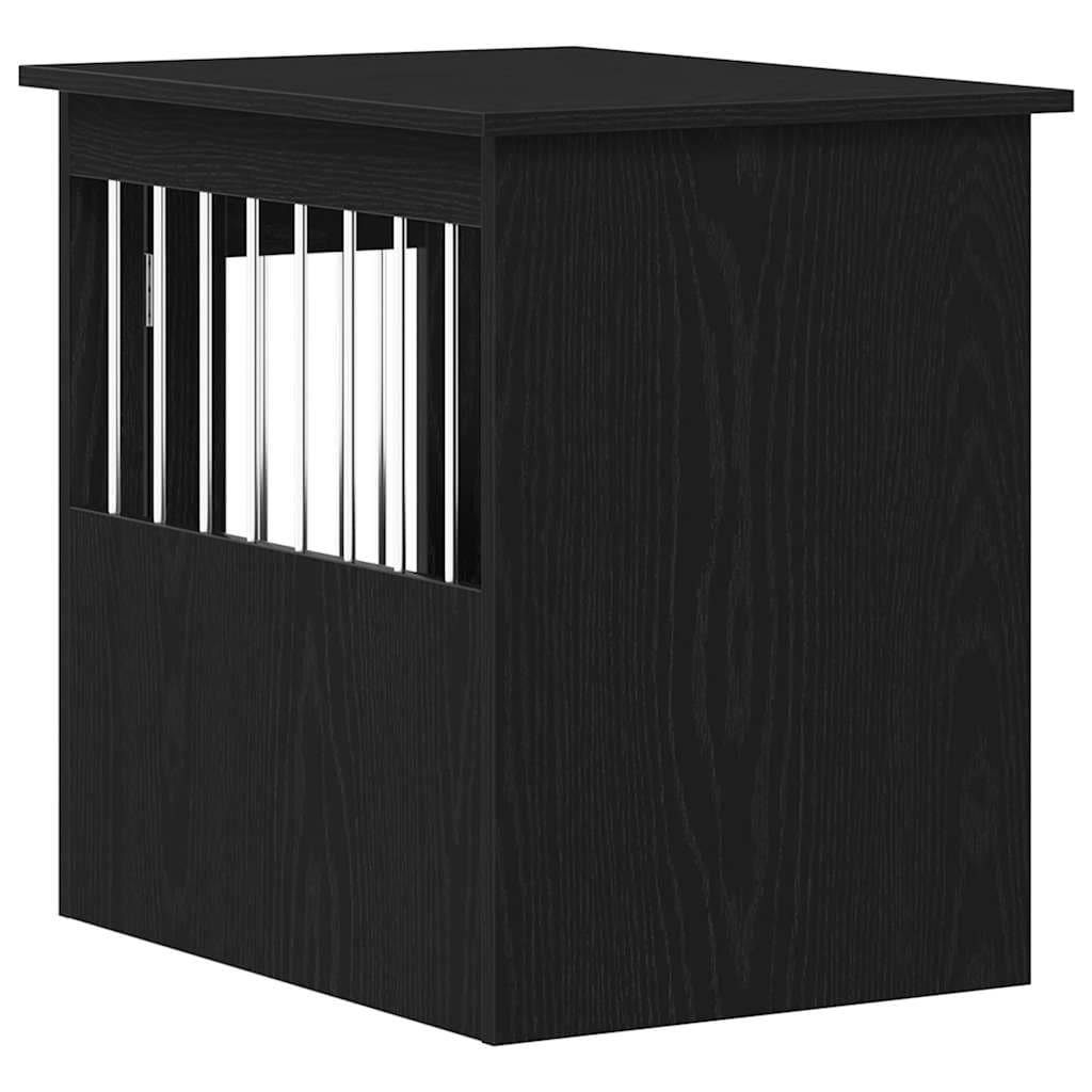 Trasportino per Cani Rovere Nero 45x62x59 cm in Legno Aggregato — miniatura 7 di 12