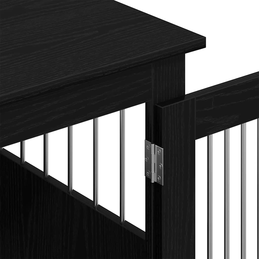 Trasportino per Cani Rovere Nero 45x62x59 cm in Legno Aggregato — miniatura 9 di 12
