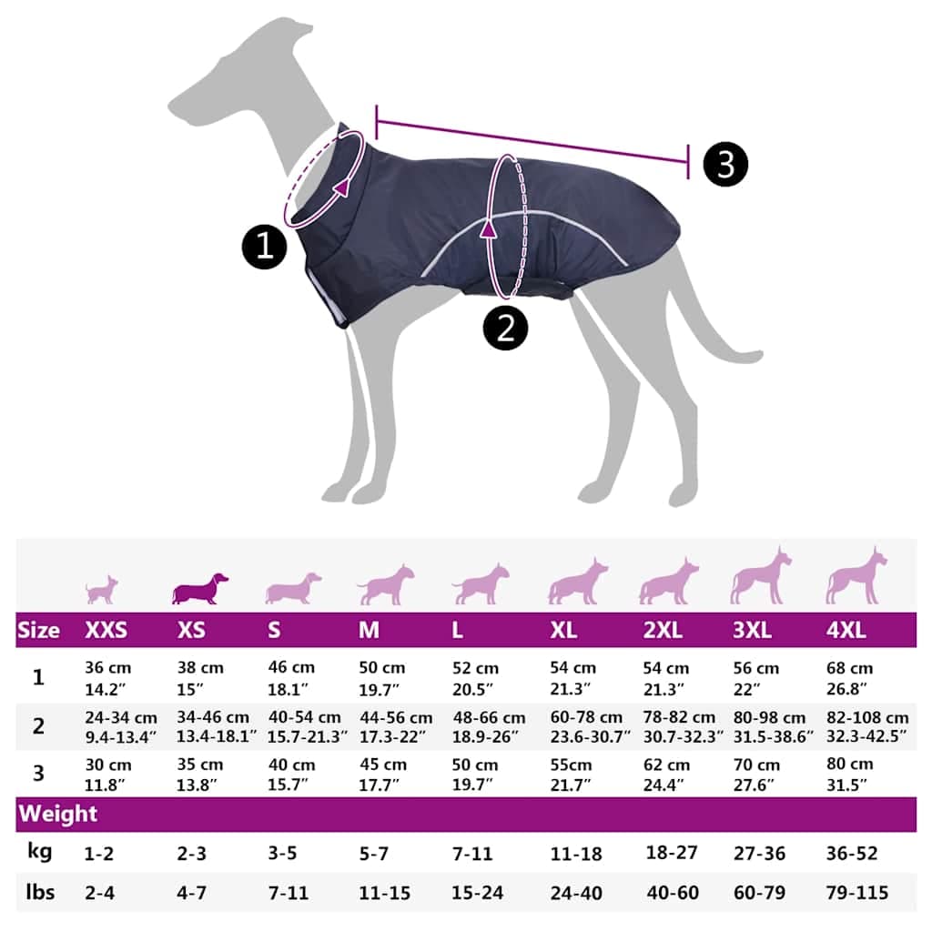 Impermeabile per Cani con Strisce Riflettenti Poliestere XS — miniatura 12 di 12