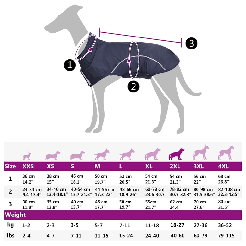 Impermeabile per Cani con Strisce Riflettenti Poliestere 2XL — miniatura 12 di 12