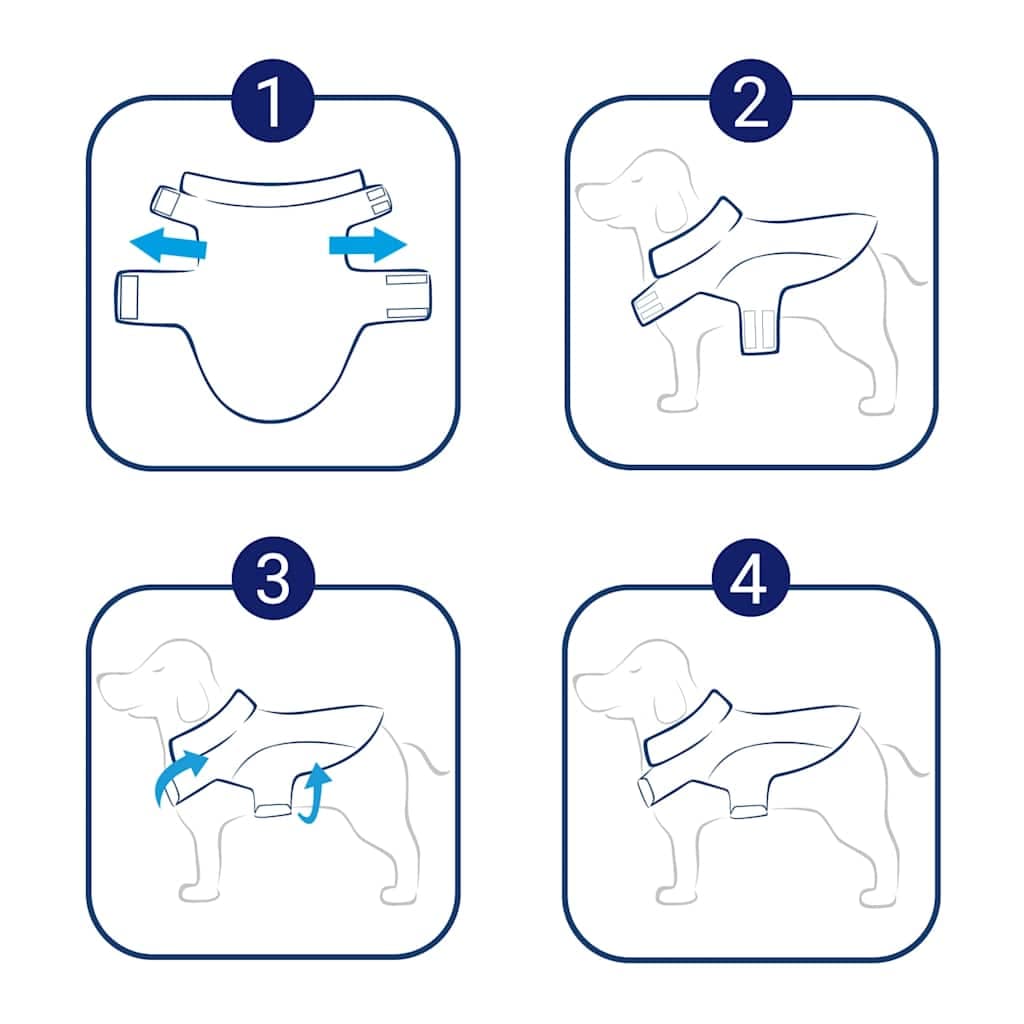 Impermeabile per Cani con Strisce Riflettenti Poliestere S — miniatura 11 di 12