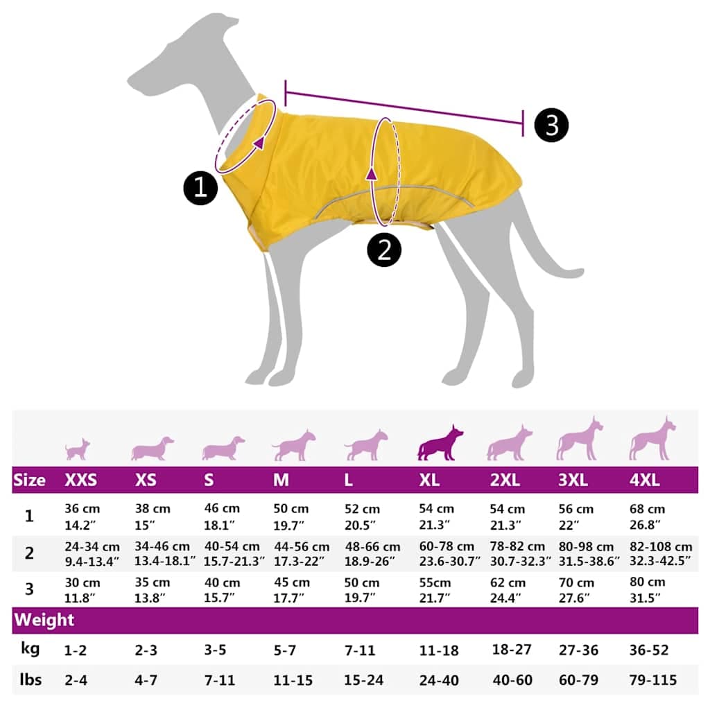 Impermeabile per Cani con Strisce Riflettenti Poliestere XL — miniatura 12 di 12
