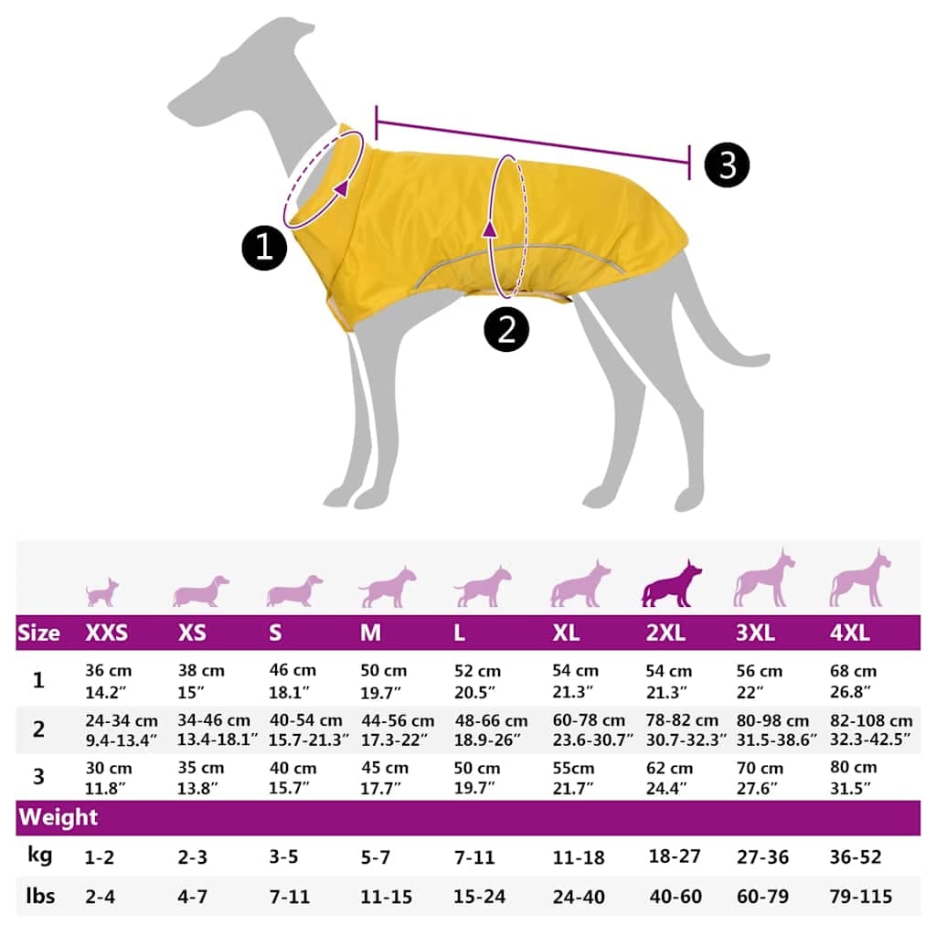 Impermeabile per Cani con Strisce Riflettenti Poliestere 2XL — miniatura 12 di 12