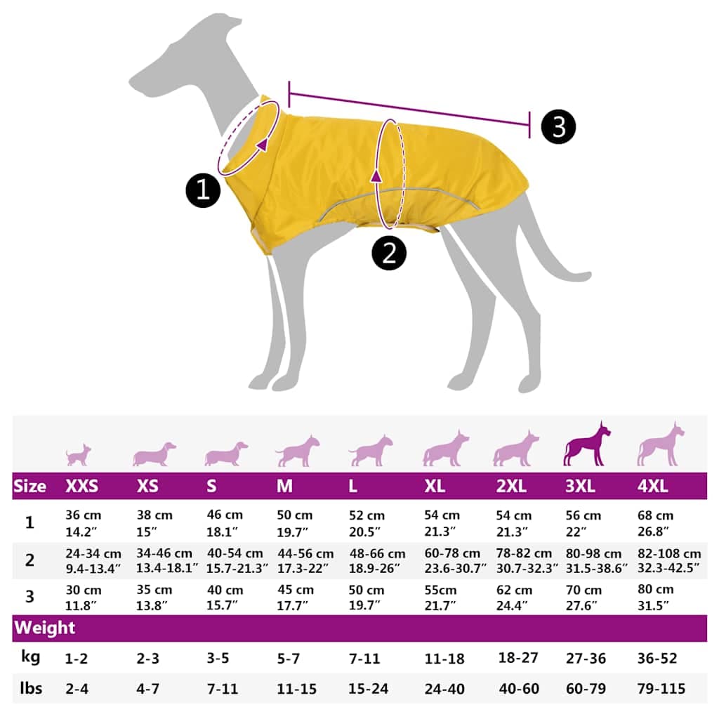 Impermeabile per Cani con Strisce Riflettenti Poliestere 3XL — miniatura 12 di 12