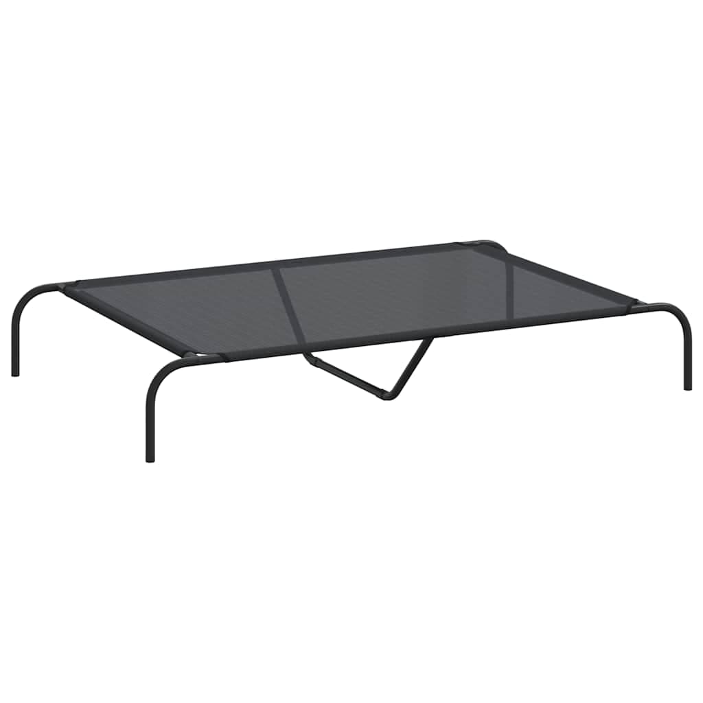 Cuccia per Cani Rialzata Nera 130x80x20 cm Textilene e Acciaio — miniatura 2 di 8