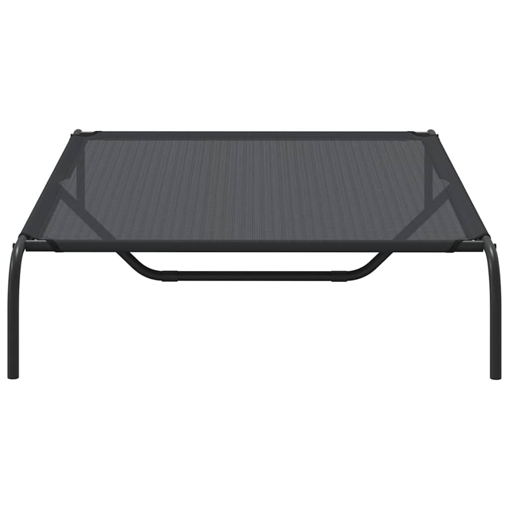 Cuccia per Cani Rialzata Nera 130x80x20 cm Textilene e Acciaio — miniatura 4 di 8