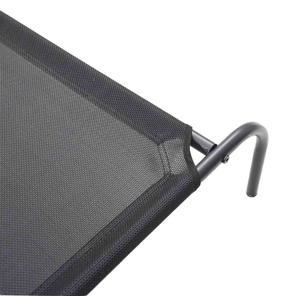 Cuccia per Cani Rialzata Nera 130x80x20 cm Textilene e Acciaio — miniatura 6 di 8