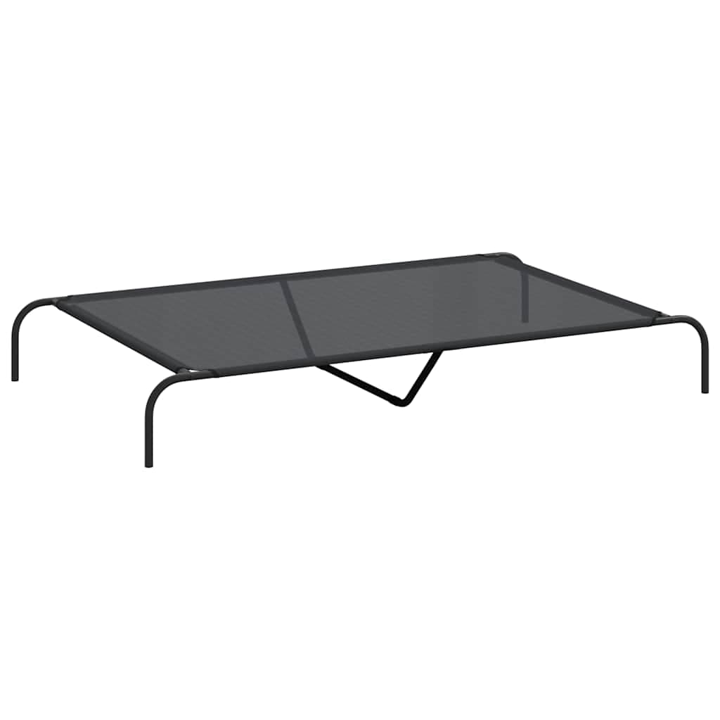 Cuccia per Cani Rialzata Nera 150x90x20 cm Textilene e Acciaio — foto 2 di 8