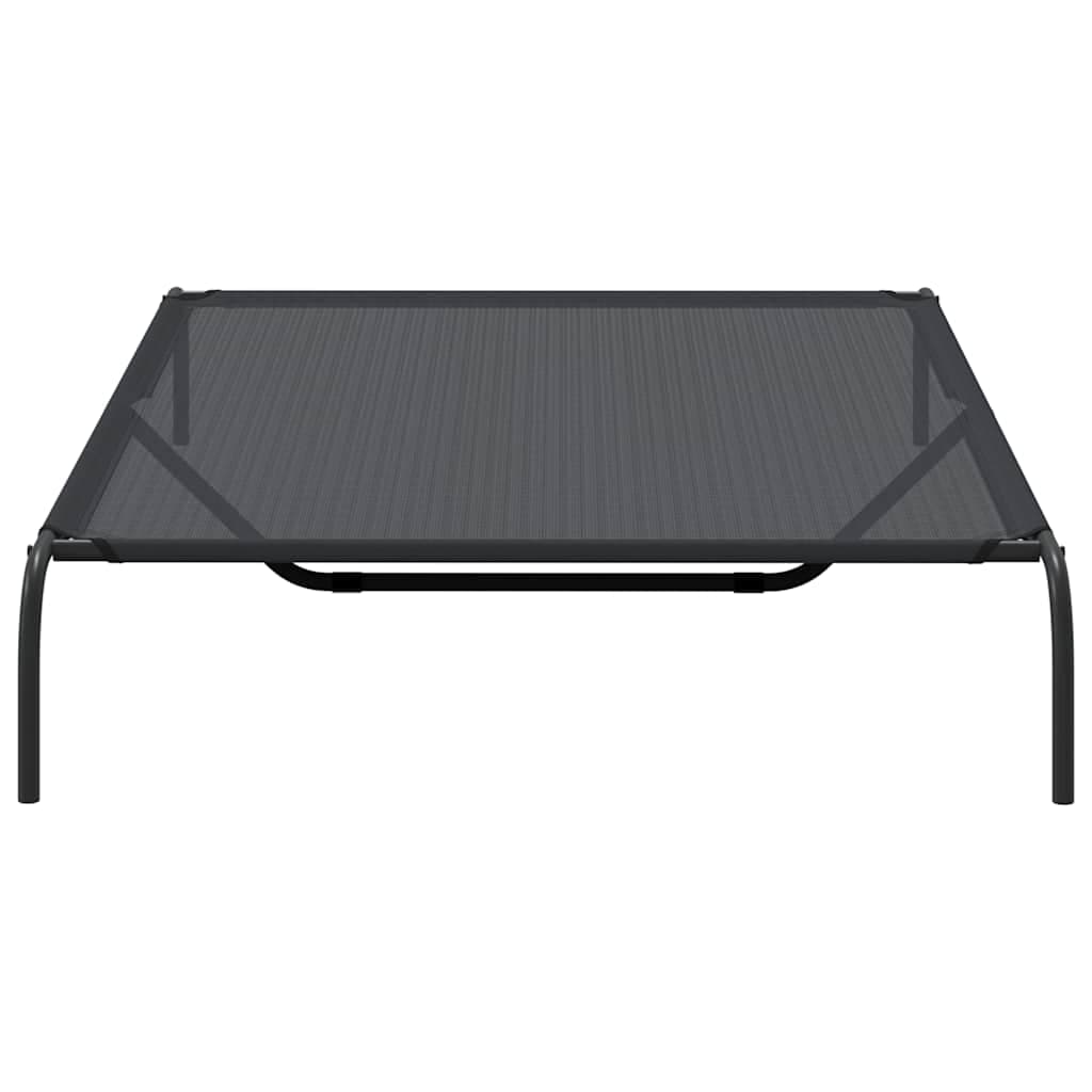 Cuccia per Cani Rialzata Nera 150x90x20 cm Textilene e Acciaio — foto 4 di 8