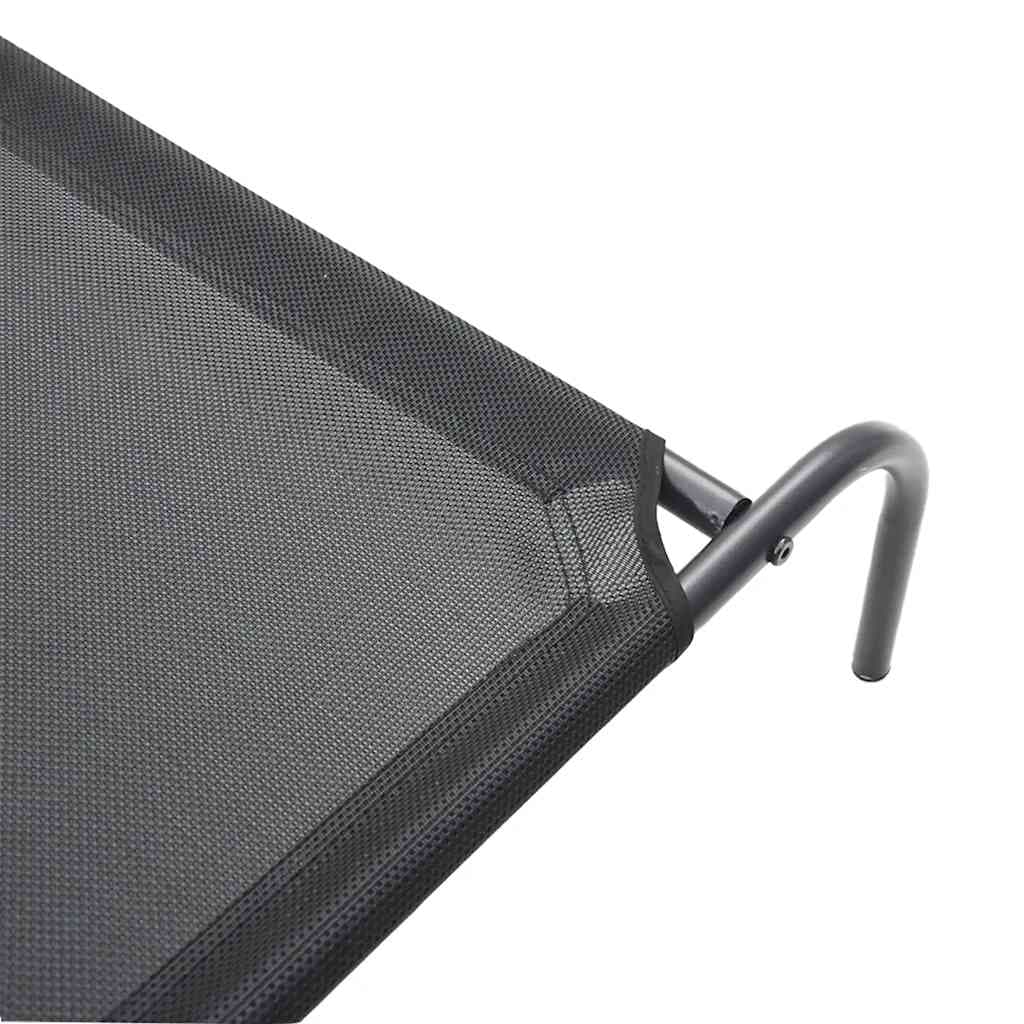 Cuccia per Cani Rialzata Nera 150x90x20 cm Textilene e Acciaio — foto 6 di 8