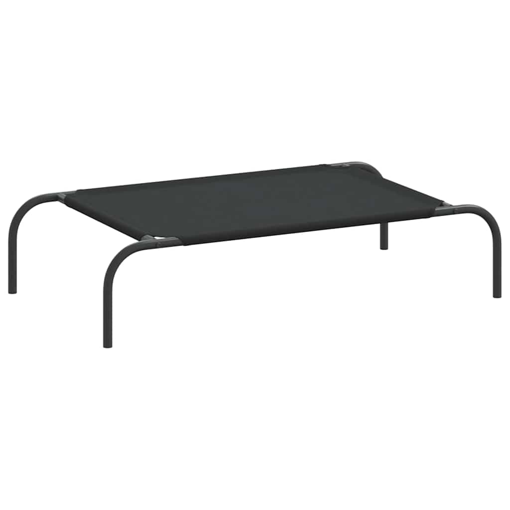 Cuccia per Cani Rialzata Nera 90x50x20 cm Tela Oxford e Acciaio — miniatura 2 di 8