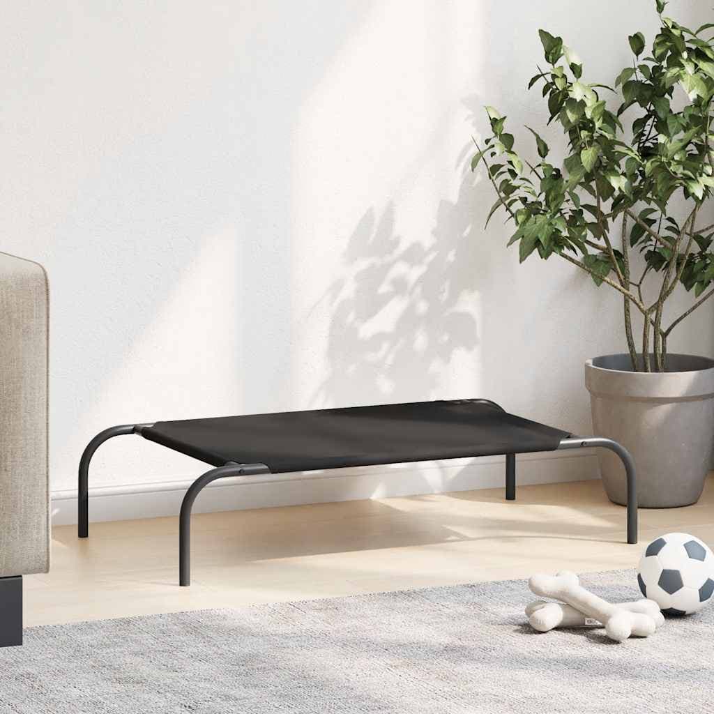 Cuccia per Cani Rialzata Nera 90x50x20 cm Tela Oxford e Acciaio — miniatura 3 di 8