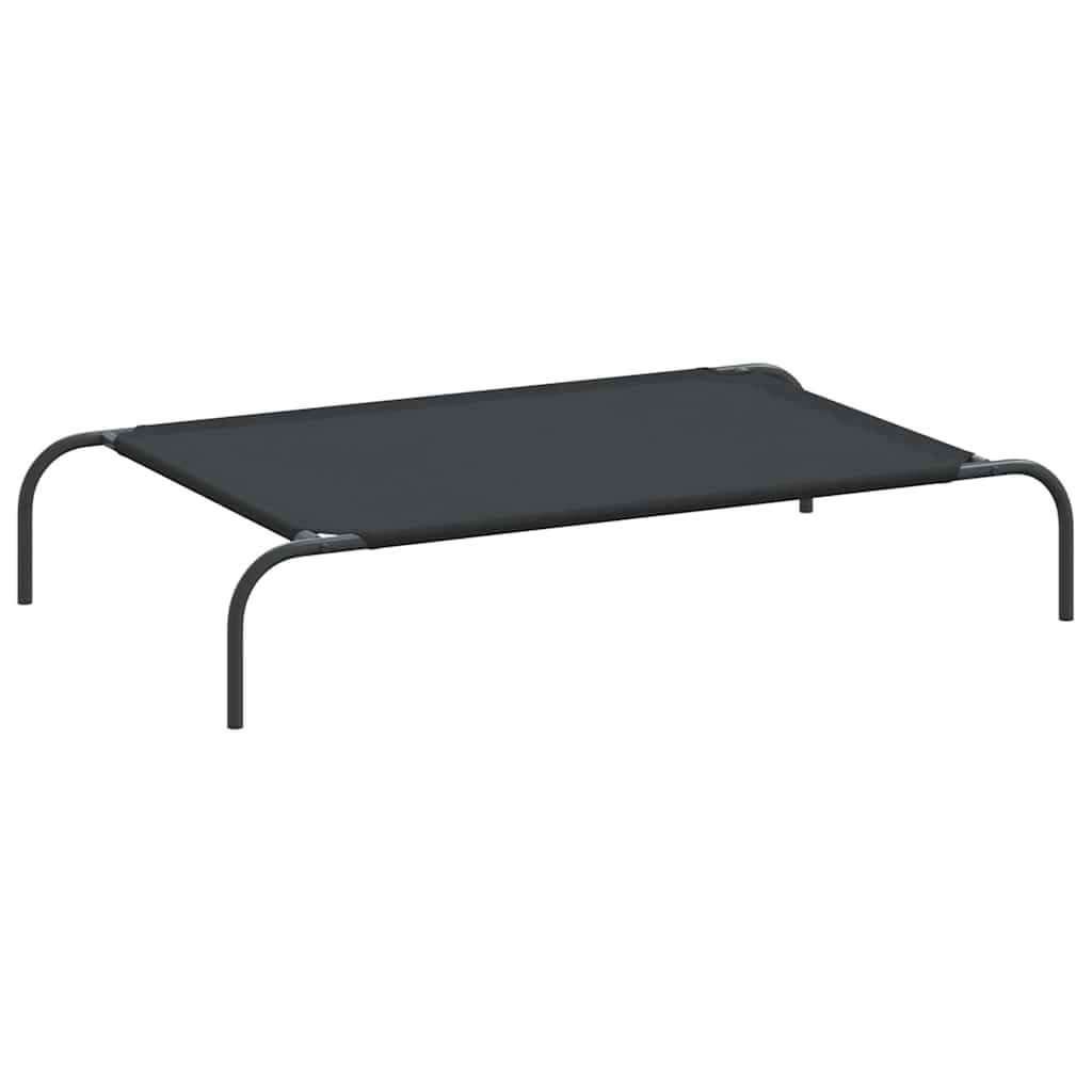 Cuccia per Cani Rialzata Nera 110x65x20cm Tela Oxford e Acciaio — miniatura 2 di 8