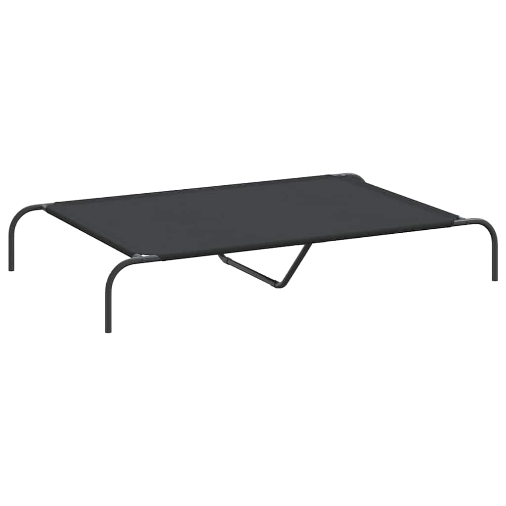 Cuccia per Cani Rialzata Nera 130x80x20cm Tela Oxford e Acciaio — miniatura 2 di 8
