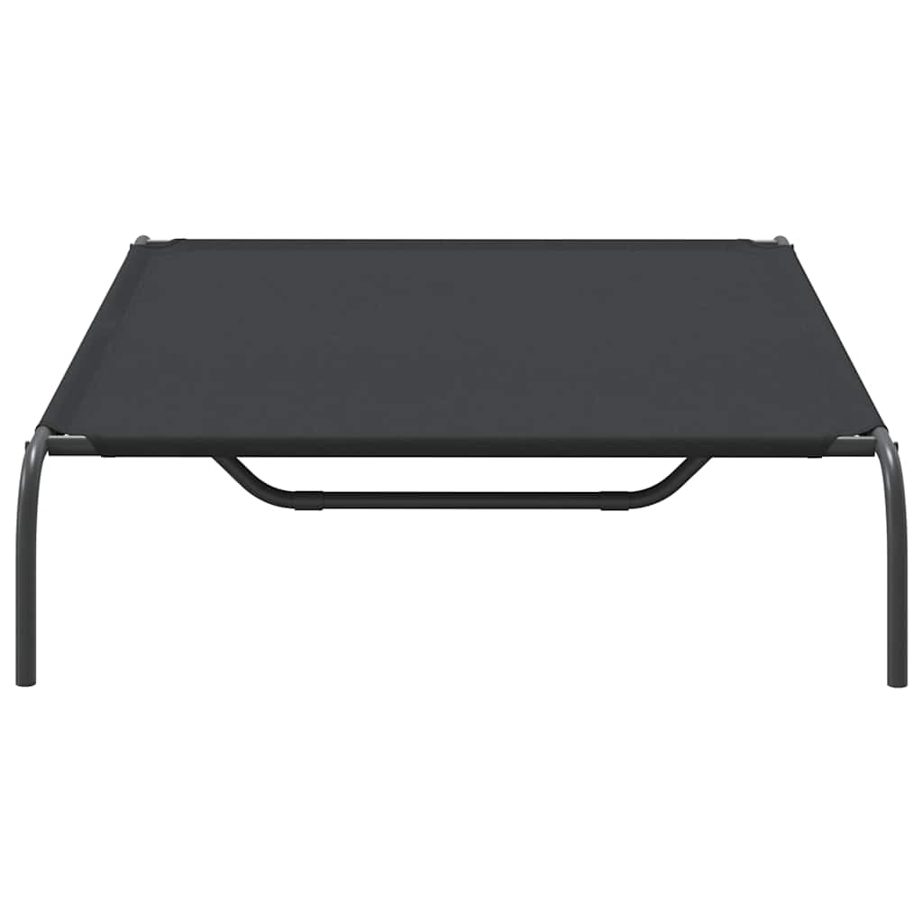 Cuccia per Cani Rialzata Nera 130x80x20cm Tela Oxford e Acciaio — miniatura 4 di 8