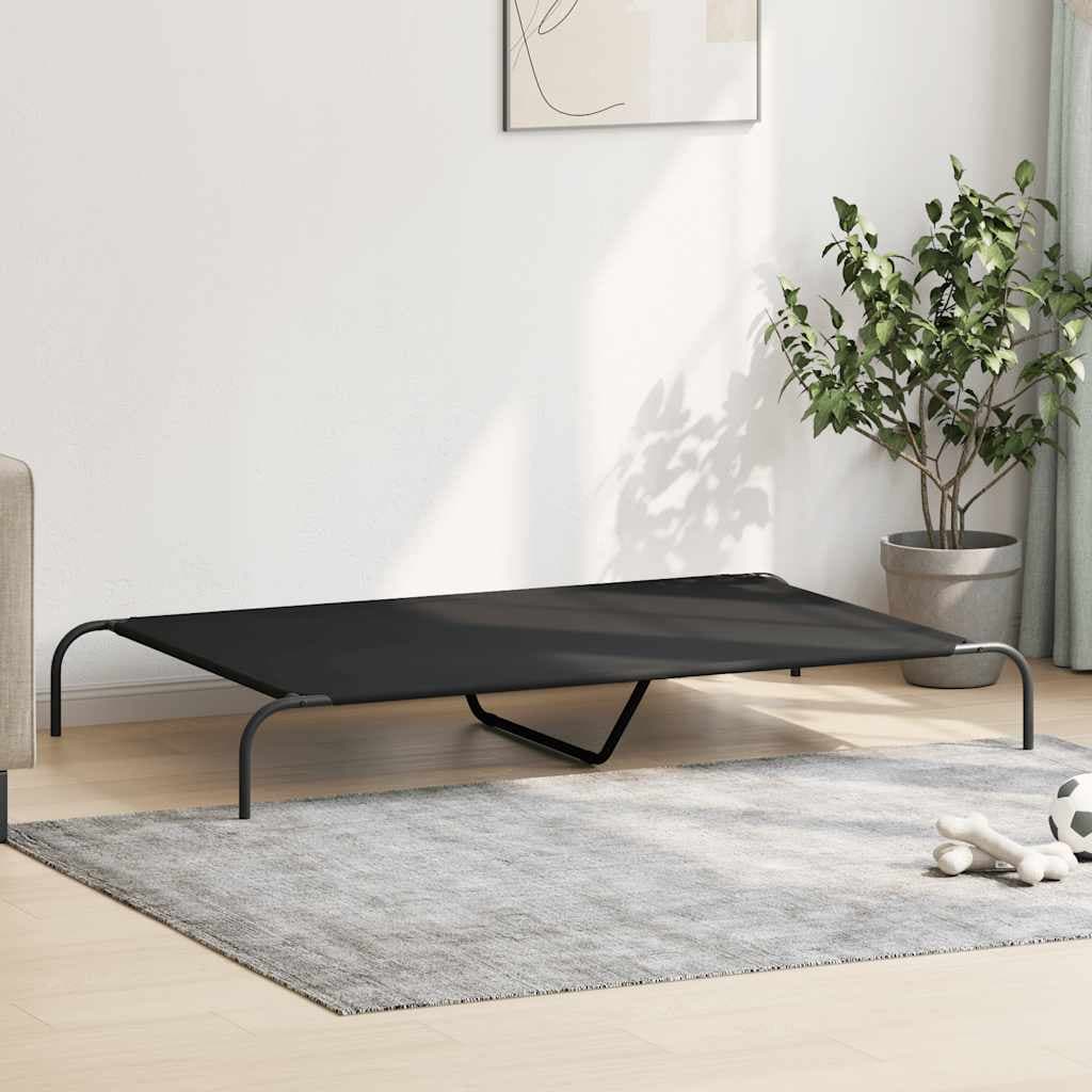 Cuccia per Cani Rialzata Nera 150x90x20cm Tela Oxford e Acciaio — miniatura 3 di 8