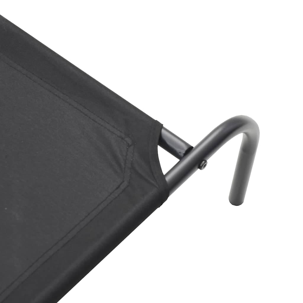 Cuccia per Cani Rialzata Nera 150x90x20cm Tela Oxford e Acciaio — miniatura 6 di 8